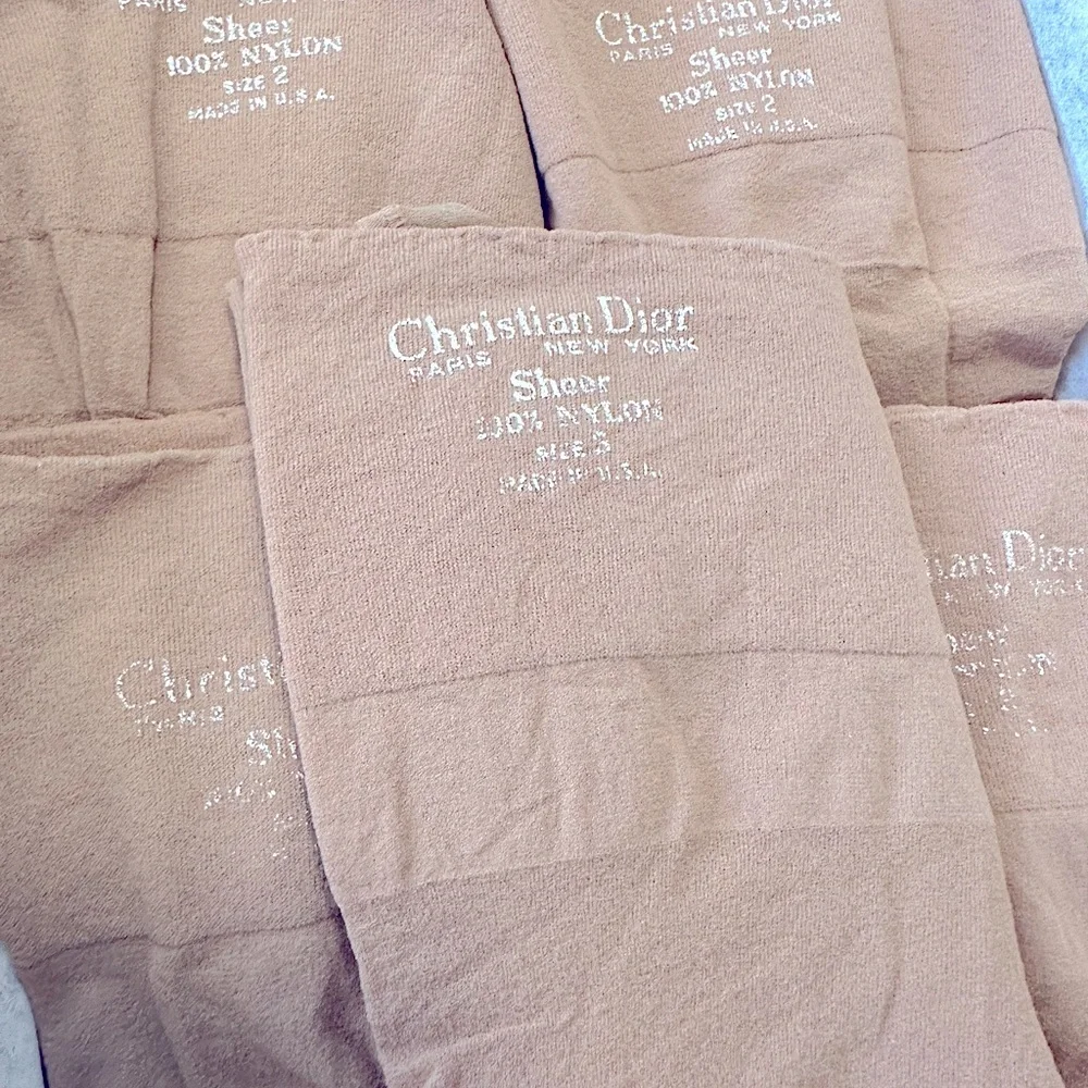7pc “CHRISTIAN DIOR” VTG LADIES Sheer Pantyhose Socks +Controlled Top Pantyhose